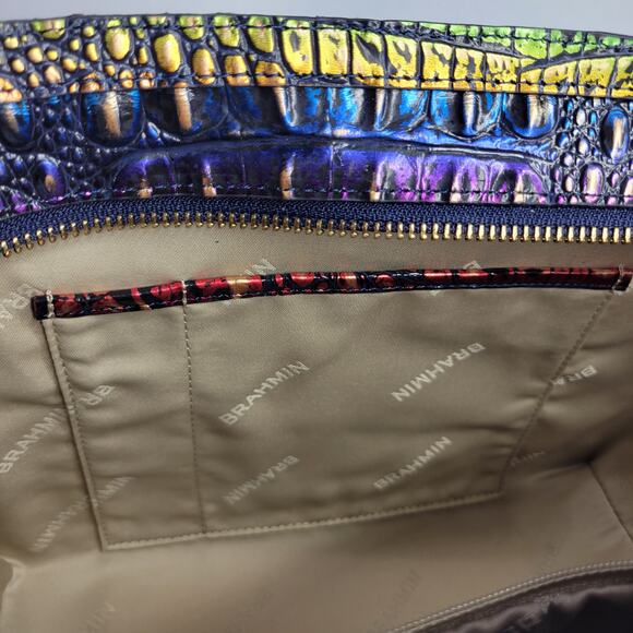 BRAHMIN Small Ashlee Technicolor Rainbow Melbourne Satchel Leather NWT - Picture 10 of 15